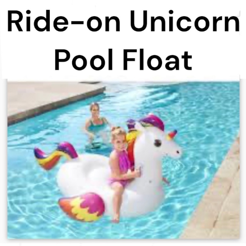 NWT H2OGO! Fantasy Unicorn Kids Ride-On Pool Float  With Handles 61” x 47”